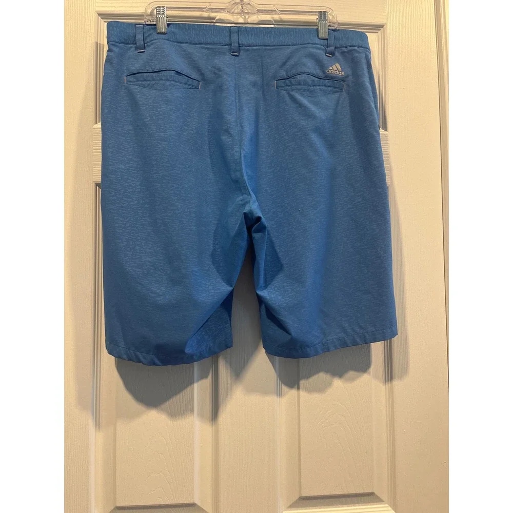 Adidas Golf Mens Blue‎ Marl Performance Shorts Size 36 Textured Flat Front